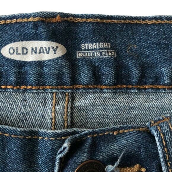 Old Navy Mens Size 28 Straight Leg Built In Flex Denim Blue Jeans Inseam 29 inch - Picture 4 of 8